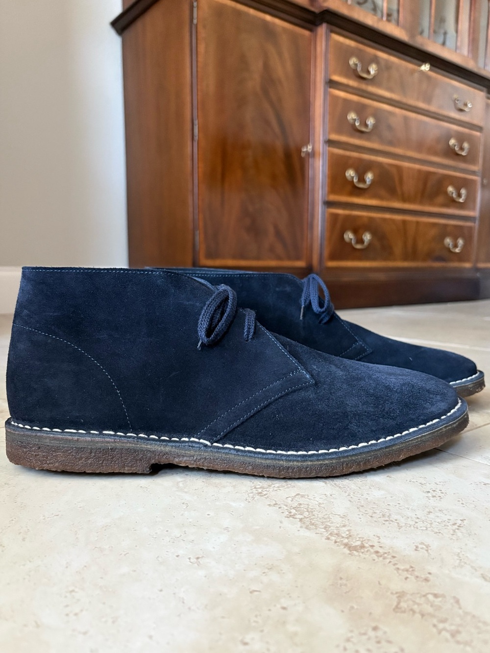 J. CREW MacAllister Suede Desert Chukka Boot | Navy  | Made in Italy | Size 13